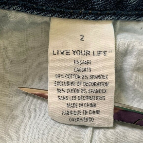 American Eagle Denim Booty Shorts Women Sz 2 Destroyed Cutoffs - Picture 7 of 7